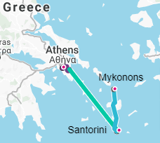 Athens-Santorini-Mykonos